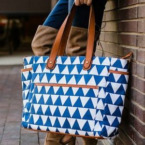 Blue Triangles Tote Bag - The Libra